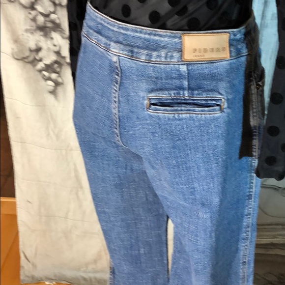 Fibers Jeans Crop Straight Leg Med Blue Wash Sz 8 - Picture 4 of 7